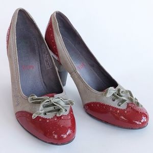 Replay Oxford Suede and Patent Pump